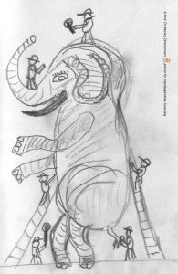 Helmut Zimmermann 2013 (weiterer Entwurf des Elefanten)