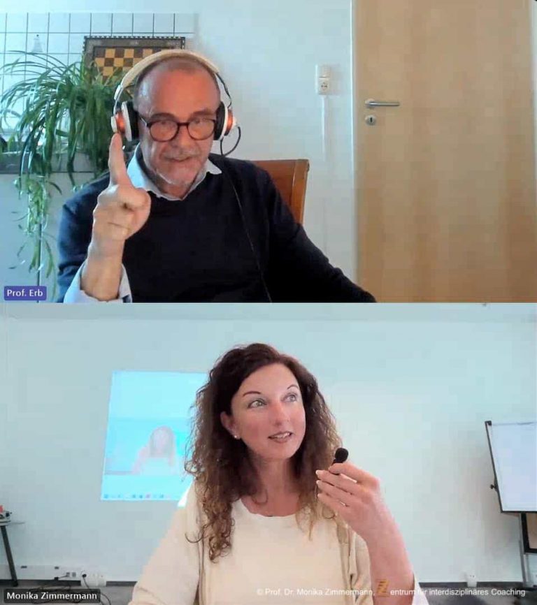 Prof. Zimmermann und Prof. Erb im Gespräch