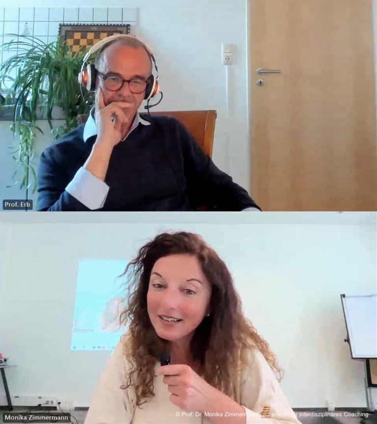 Prof. Zimmermann und Prof. Erb im Gespräch