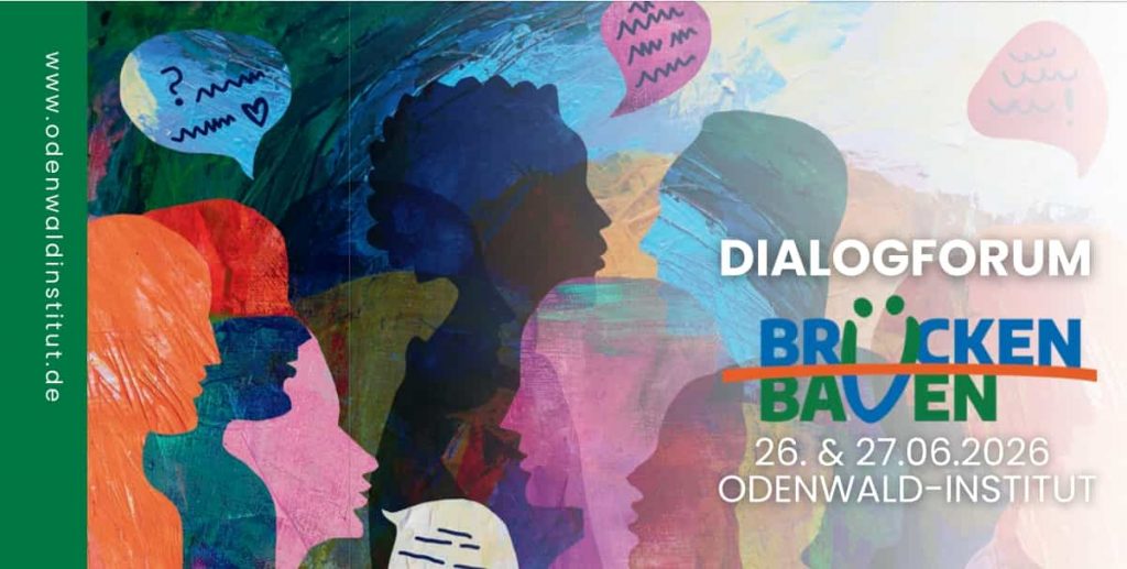Flyer (Vorderseite) des Odenwald-Institutes zum Dialog-Forum "Brücken bauen"